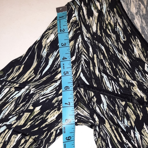 Connected abstract ikat print wrap midi dress 10 - Picture 12 of 13